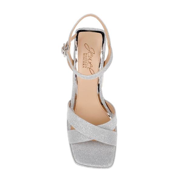 Jewel Badgley Mischka Rainbow Chunky Platforms 9 Silver Glitter JW4628 NWT‎ $129 - Picture 5 of 13